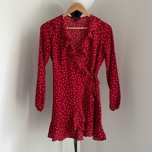 FOREVER 21 RED POLKA DOT DRESS GOOD CONDITION